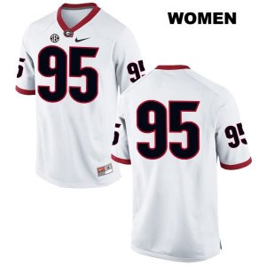 Women's Georgia Bulldogs NCAA #95 Devonte Wyatt Nike Stitched White Authentic No Name College Football Jersey NNS8654BA